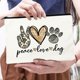 thumbnail image 1 of Bolsas de cosméticos con estampado de paz y perro para mujer, neceser de viaje con cremallera, organizador de artículos de aseo personal de gran capacidad LIUWENJING unisex, 1 of 2