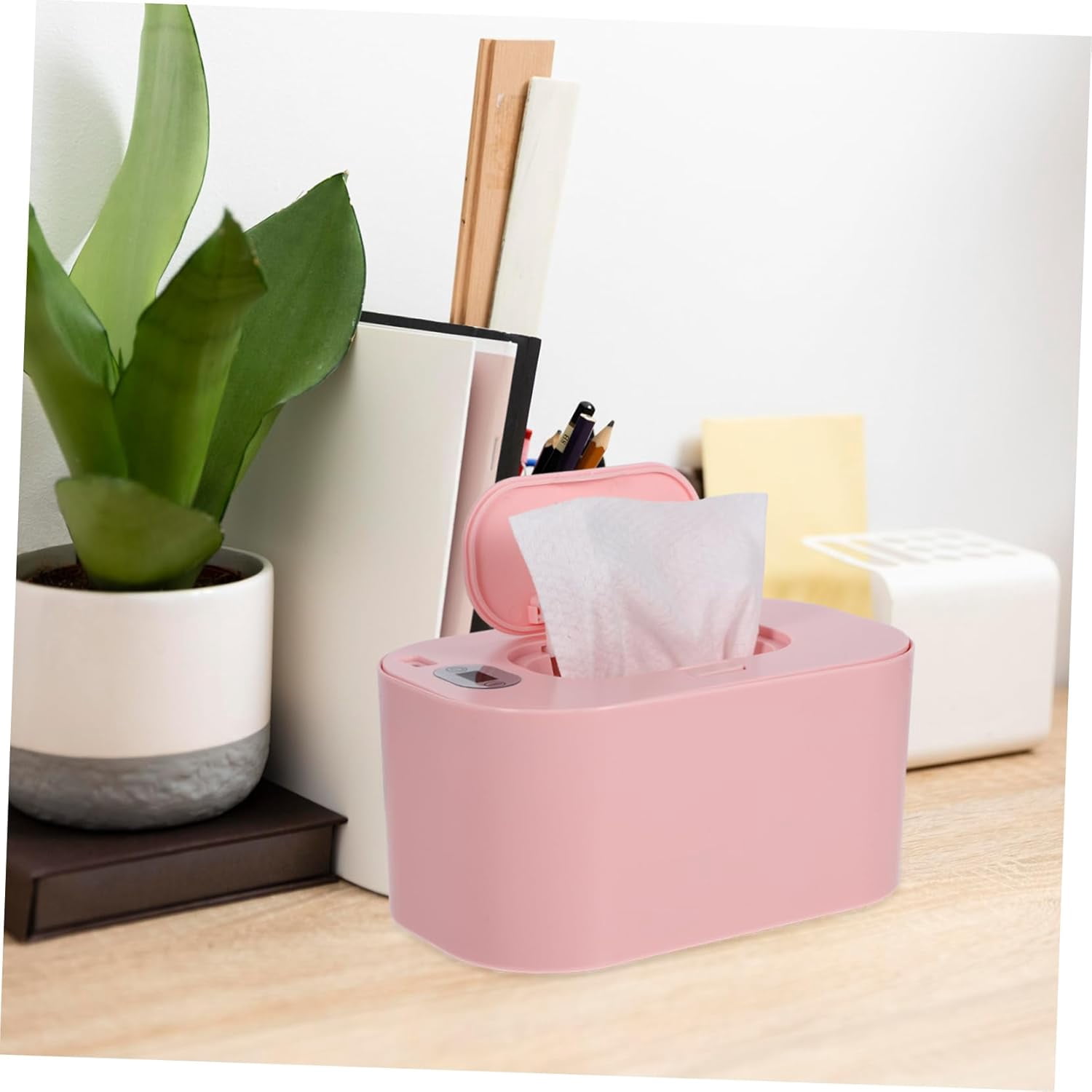 LUU-Battery Operated Baby Wet Tissue Warmer Cordless Wipe Warmer Thermostat Heater Large Capacity for Family Use_SAI
