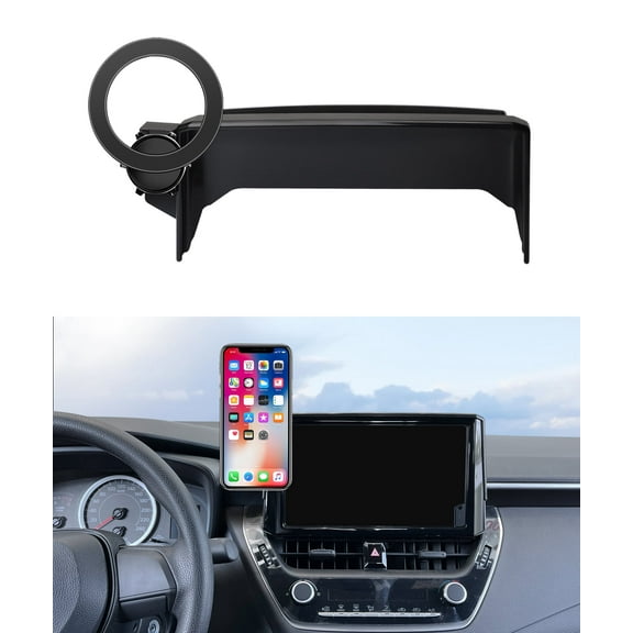 MaserWeller Car Phone Holder for 2019-2025 Toyota Corolla 2022 2023 2024 Corolla Cross Accessories 8-inch Screen Fixed Clip, 360° Rotation Phone Mount Compatible with MagSafe, Cell Phone Holder