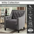 thumbnail image 2 of Hanover Willa Wingback Chair, Steel Gray, 2 of 10