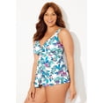 thumbnail image 3 of Swimsuits for All Women's V-Neck Twist Tankini Top, 3 of 4
