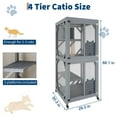 thumbnail image 2 of QinaQin Cage pour Chat à 3 Niveaux, Grand Espace avec Roues, Gris, 2 of 8