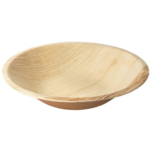 Paper Alternative Bulk 100 Pack brheez 4 Inch Heavy Duty Round Palm Leaf Disposable Bowls Eco-Friendly & 100% Natural Elegant Bamboo Look Biodegradable & Compostable Bowl