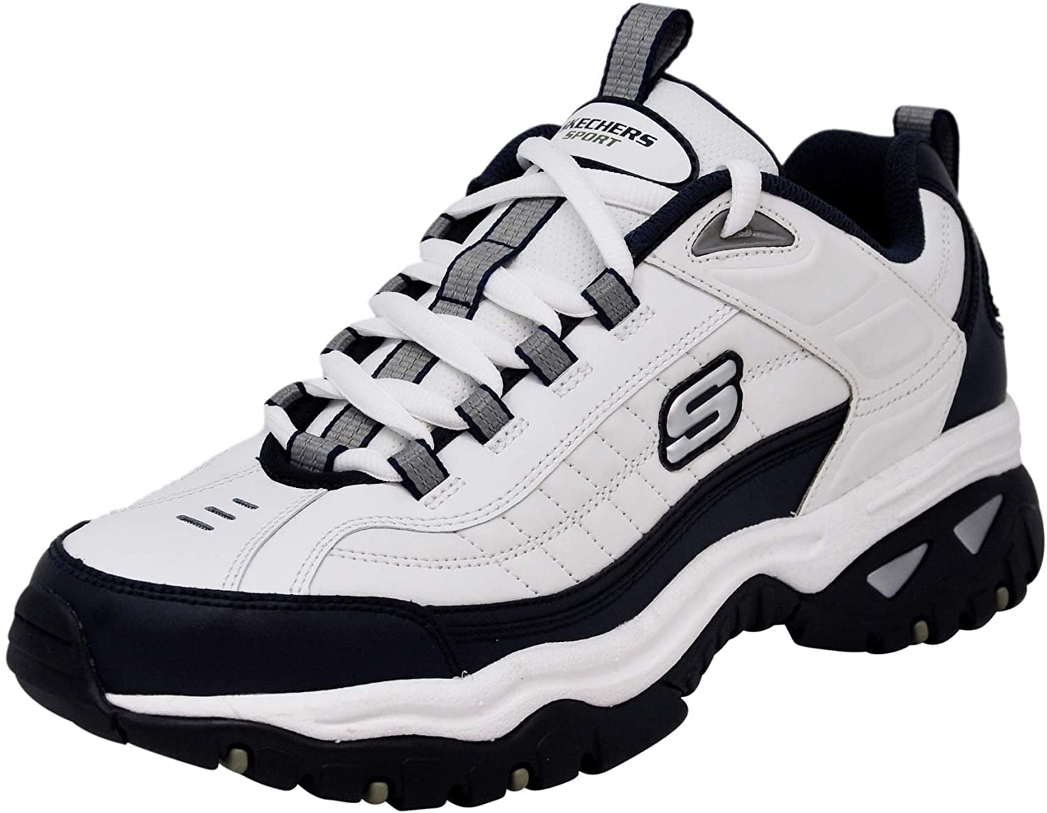 Skechers Men's Energy Afterburn Athletic Training Sneaker, White/Navy ...