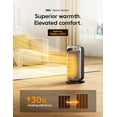 thumbnail image 2 of Space Heaters for Indoor Use, 1500W Electric Heater with Remote, PTC Ceramic Heater with Thermostat, 12H Timer, 70° Oscillation, Digital Display, Fast Safety Room Heater for Home Bedroom Office, 2 of 8