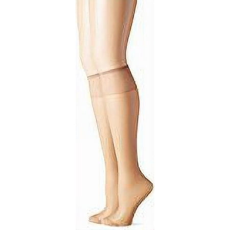 

Hanes Silk Reflections Silky Sheer Knee Highs with Reinforced Toe 2-Pack Natural ONE SIZE Women s