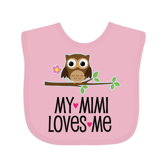 Inktastic My Mimi Loves Me Girls Owl Girls Baby Bib