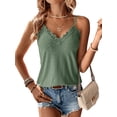thumbnail image 3 of Top de tirantes con encaje Top de encaje para mujer Top de escote en V Camiseta sexy, 3 of 6