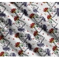 thumbnail image 3 of Soimoi White Cotton Poplin Fabric Flower Basket & Bicycle Transport Print Fabric by the Yard 42 Inch Wide, 3 of 7