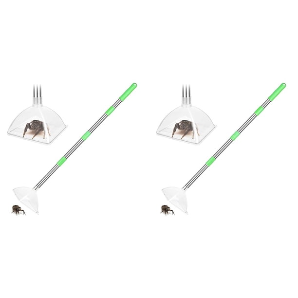 2X Atrapa Arañas e Insectos - Atrapa Arañas con Ajustable de 32 Pulgadas y Liberación, Captura Insectos Sin Contacto