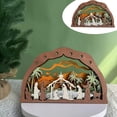 thumbnail image 2 of Christmas Scene Set For Christmas Indoor Tabletop Decorations Wooden Crafts., 2 of 6
