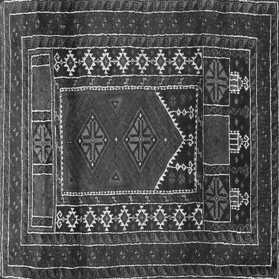 Ahgly Company Indoor Square Persian Gray Traditional Area Rugs, 4' Square