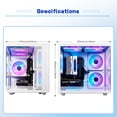 thumbnail image 3 of Qehi White Gaming PC Desktop, Core i5, Rx550 4Gb, 16G Ram, 256G Nvme 3.0, Rgb Lighting, 3 of 8