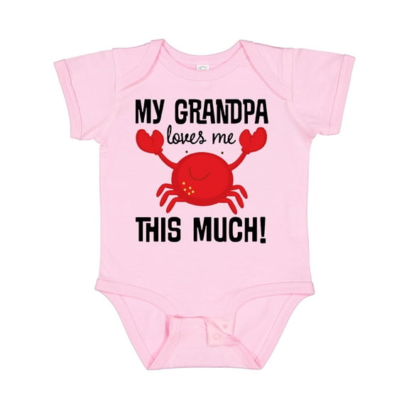 Inktastic My Grandpa Loves Me Crab Boys or Girls Baby Bodysuit
