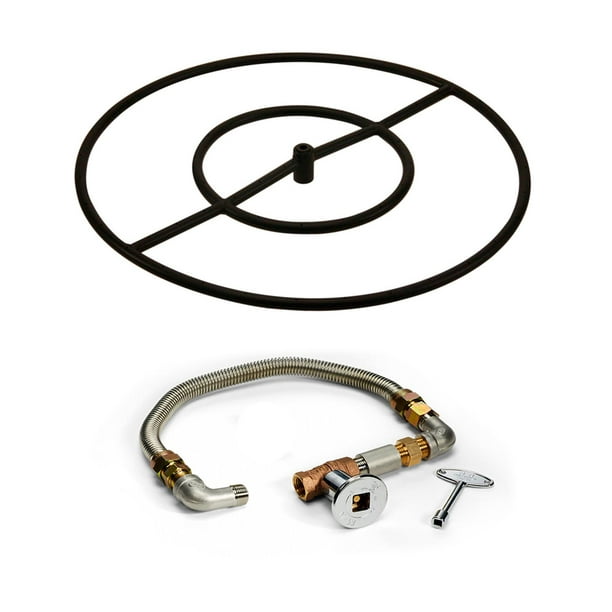 HPC Match Light Fire Pit Kit, 18-Inch, Natural Gas ...