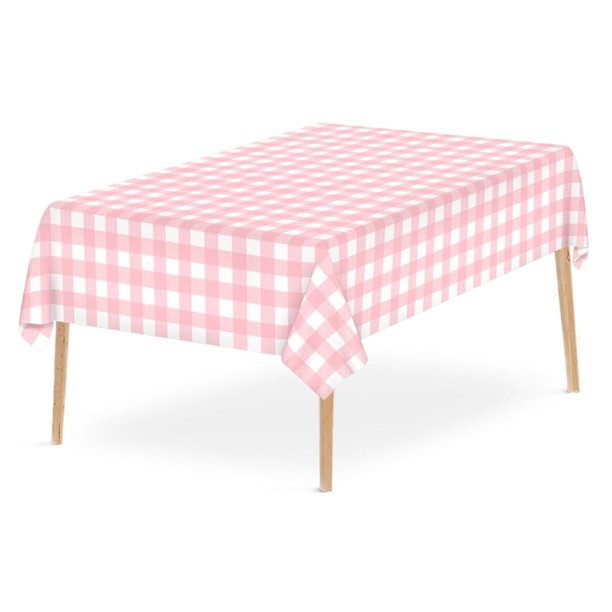 Mantel de picnic Kdkad, mantel de plástico rectangular premium, mantel de plástico a cuadros para barbacoa, mantel desechable de plástico con diseño de cuadros vichy, rectangular de 137 x 274 cm.