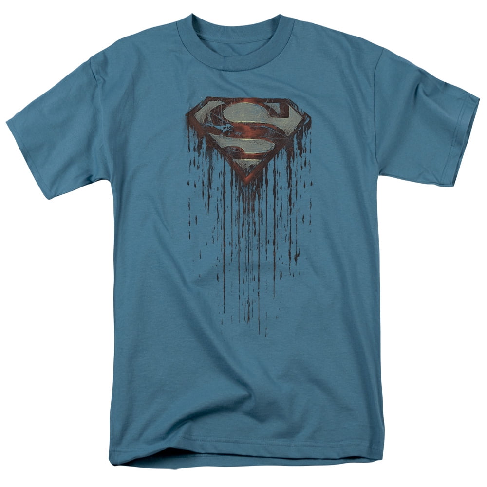 Superman SHIELD DRIP Licensed Adult T-Shirt All Sizes 