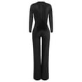 thumbnail image 4 of Plus Size Jumpsuit For Women V Neck Solid Color Long Sleeve Jumpsuit With Wide Legs For Autumn And Winter Pants Rompers for Women Harem Jumpsuit for Women plus Size Pant Romper Petite Jumpsuit Ruffle, 4 of 4