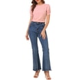 thumbnail image 2 of INSPIRE CHIC Chemisier Décontracté pour Femme à Carreaux Vintage, Manches Courtes Bouffantes, Col Rond, S Rose Melon D\'eau, 2 of 7