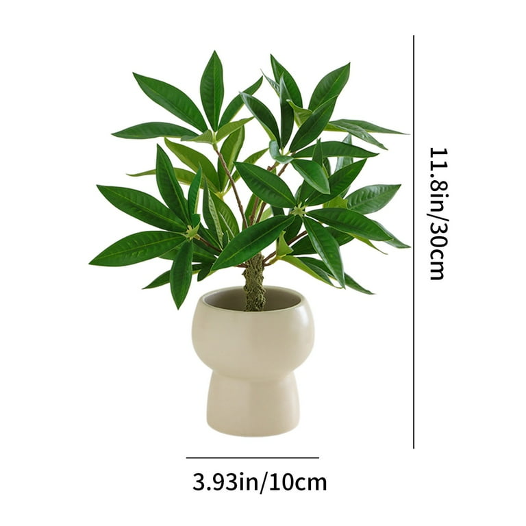 A Artificial Money Tree Potted Plant With Realistic Green Leaves, Ceramic  Pot And Eternal Greenery Design For Living Room, Office Desk, Home Interior  11.81X3.94X3.94In 0.66Lb - Walmart.com