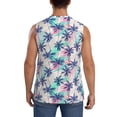 thumbnail image 4 of Bingfone Palm Leaves Pattern Men's Tank Tops Workout Sleeveless Tee Shirts Running Beach Tanks for Men-Small, 4 of 8