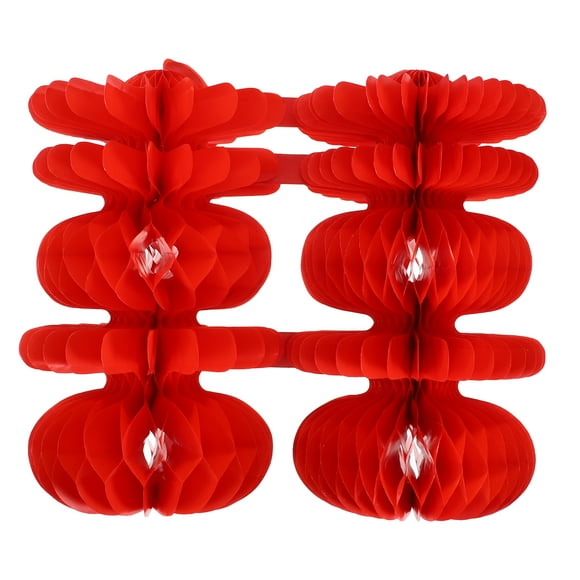 KAKOWELY party layout props Chinese Centerpiece For Wedding Party Red Honeycomb Decoration For Living Room And Bedroom Paper Honeycomb Ball For Wedding Room Layout