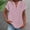 Pink plus size v neck blouse a1, variant on Women's Plus Size V Neck Short Sleeve Blouse Button Down Polka Dot Casual Loose Tops Party Wear Fashion Shirts, Black 3XL