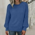thumbnail image 6 of Gytharion Women's Plus Size Thick Knit Sweaters Solid Color Crew Neck Hollow Out Long Sleeve Sweaters Fashion Casual Pullover Knits for Fall and Winter, 6 of 6
