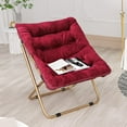 thumbnail image 3 of QRKD Foldable Oversized Moon Chair, Large Soft Lazy Cozy Comfortable Faux Fur Square Saucer Moon Chair for Teens and Adults, Burgundy, 3 of 20