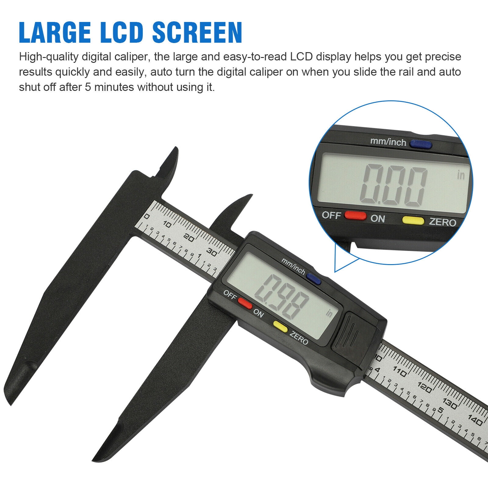 LIDAUTO Digital Calipers LCD Electronic ABS Vernier Caliper Gauge Measuring Tool Ruler 8 inch 200mm LIDAUTO Digital Calipers LCD Electronic ABS Vernier Caliper Gauge Measuring Tool Ruler 8 inch 200mm