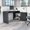 Gray, variant on Particle Board Rectangular L-Shape - 59" Workspace for Screens - Office Environment - Freestanding