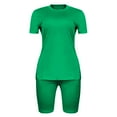 thumbnail image 5 of JFOPQVSM Womens Travel Outfits Summer Set Two Pieces Wash Cotton Shirt Top Lined Split Athletic Set, 5 of 6