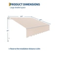 thumbnail image 6 of 13 ft x10 ft Manual Retractable Awning, Waterproof Sun Shade Patio Awning, Heavy Duty Aluminum Frame, 280 g Polyester Fabric, Adjustable Roll Out Awning for House, for Deck, Porch, Beige, 6 of 7