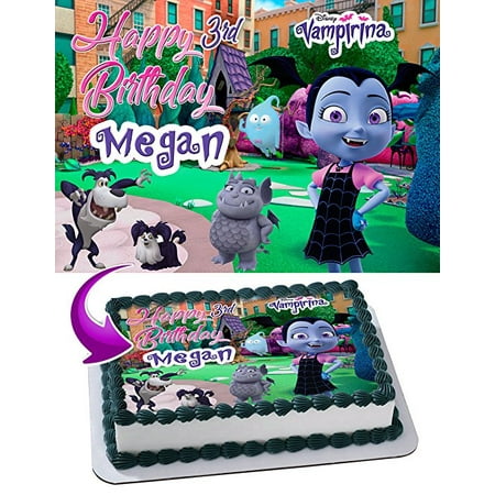 Edible Sugar Flowers - Vampirina Edible Image Cake Topper Personalized Icing Sugar Paper A4 Sheet Edible Frosting Photo Cake 1/4 Edible Image for cake 365VP