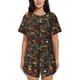 thumbnail image 1 of Balery BBQ Barbecue Grill Conjunto de Pijama para Mujer con Estampado, Dos Piezas de Manga Corta y Shorts, Ropa de Dormir Suave con Cuello Redondo y Bolsillos-3X-Large, 1 of 6