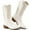 White, variant on Ecetana Cowboy Boots for Womens Chunky Heel Wide Calf Western Cowgirl Boots