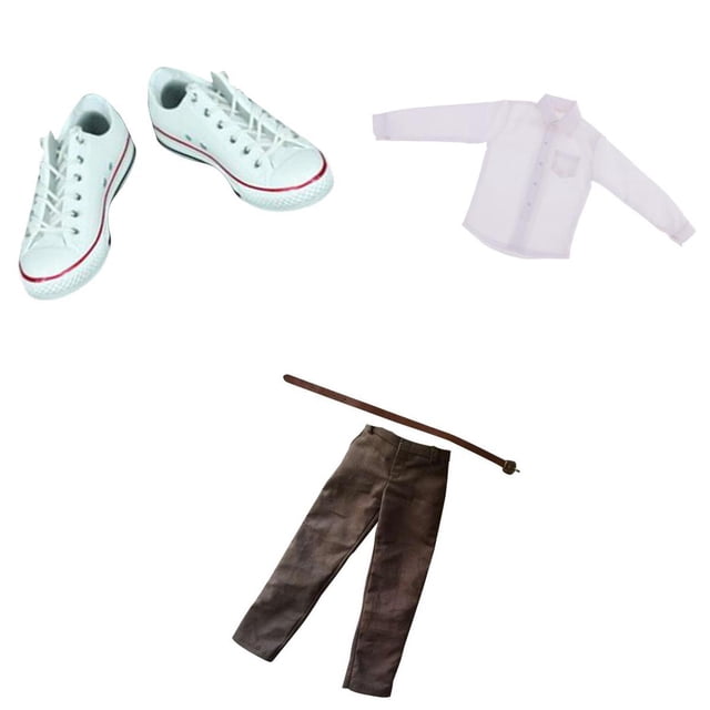 Camisa Formal de Manga Larga Pantalones Zapatos Sunnimix 1/6 para Cuerpo de Figura de Acción de 12 pulgadas