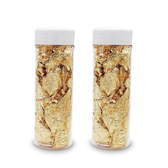 Naiovety 2 botellas de hoja de hoja de oro comestible para decoración de pasteles, cocina portátil Herramientas y accesorios para hornear