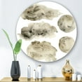 thumbnail image 2 of Designart 'Golden Beige and Grey Clouds II' Modern Circle Metal Wall Art 11x11 - Disc of 11, 2 of 5
