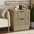 thumbnail image 6 of 22.7 inch Fluted Nightstand with 2 Drawers Farmhouse End Table for Living Room, 6 of 7