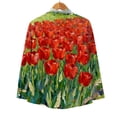 thumbnail image 5 of Xunmmm Womens Long Sleeve Shirt Floral Printed Fashion Casual Tops Womens Blouse Button Down Shirts for Women Red XL, 5 of 7