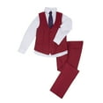 thumbnail image 3 of Visaccy Men’s Slim Fit Suit One Button 3-Piece Blazer Dress Business Wedding Party Wine Jacket Vest & Pant, 3 of 4