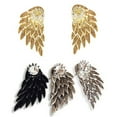 thumbnail image 5 of Grandest Birch 1 Pair Women Xmas Gift Angel Wings Rhinestone Inlaid Stud Earrings Alloy, Rhinestone Gold, 5 of 8