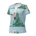 thumbnail image 3 of Wukai Dog Wrapped in Towel Casual V-Neck Graphic Tees for Women: Lightweight and Breathable Summer Tops with Stylish Design-X-Large, 3 of 8