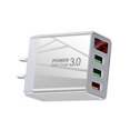 thumbnail image 3 of Cargador de teléfono USB 3 puertos Cargador LED Adaptador de carga de carga rápida portátil, blanco, enchufe de EE. UU. Inevent EL001125-04B, 3 of 7