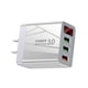 thumbnail image 3 of Cargador de teléfono USB 3 puertos Cargador LED Adaptador de carga de carga rápida portátil, blanco, enchufe de EE. UU. Inevent EL001125-04B, 3 of 7