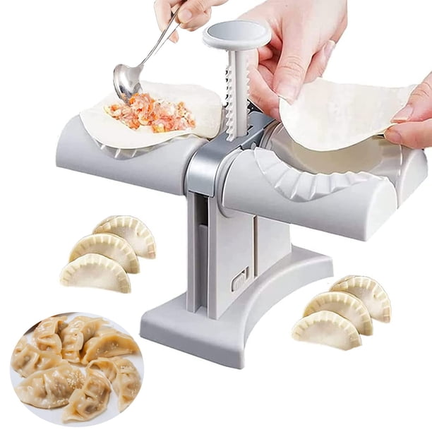 Molde para hacer dumplings,Moldes para hacer dumplings automáticos de doble cabezal para el hogar,Molde para hacer dumplings chinos de acero inoxidable