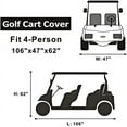 thumbnail image 3 of Seamander Waterproof Golf Cart Cover 2-4 Passenger Dustproof Storage for EZ Go Club Yamaha, Black, 3 of 4