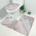 thumbnail image 2 of White Gray Red Marble Pattern Bathroom Rugs Sets 3 Piece,Toilet Cover Set,Absorbent Non Slip Bathroom Mats Sets with U-Shaped Contour Rug Toilet Rug Set, 2 of 5