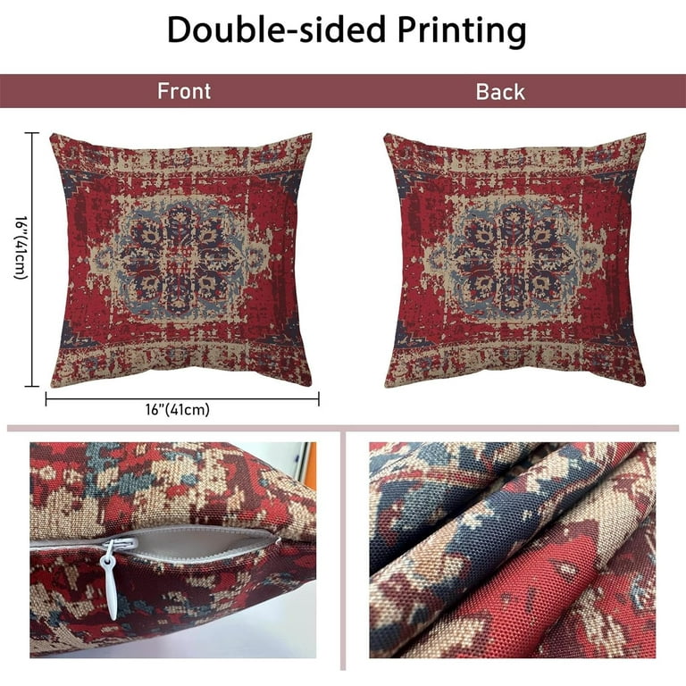 Set Of 2 Red Boho Chic Printed Pillow Covers Set Of 2 Red Boho Chic Printed Pillow Covers